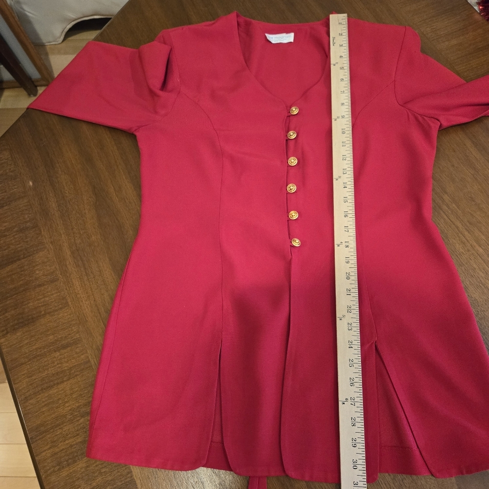 Lew Magram 3-Piece Red Woman's Suit, Jacket, Skirt, Slacks, Size 12 - Picture 14 of 16
